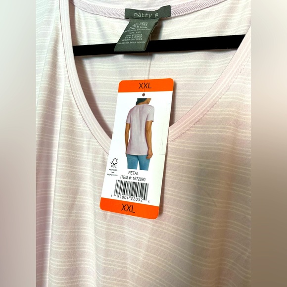 MATTY M PETAL PINK V-NECK SHORT SLEEVE TWIST FRONT TOP PLUS SIZE XXL 🌟NWT🌟 - Picture 5 of 15